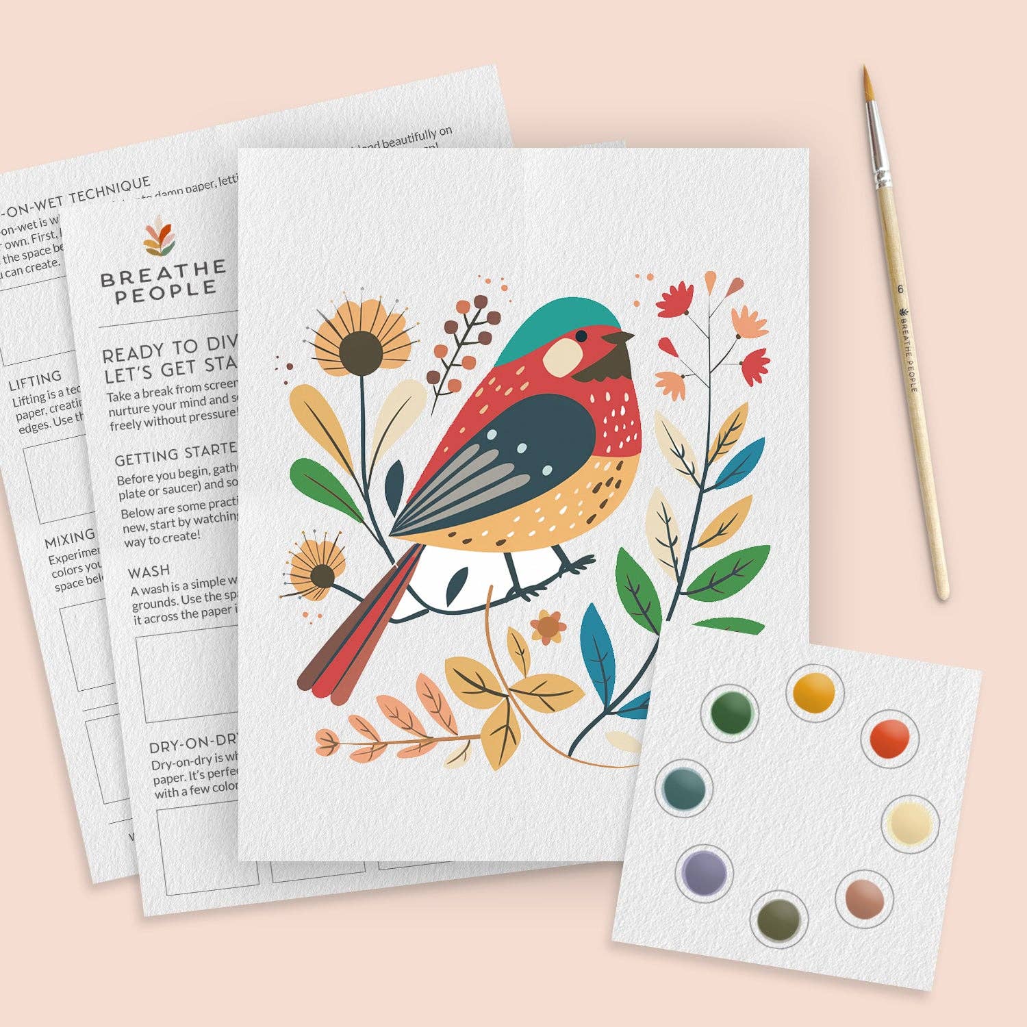 Coloring book with a bird illustration