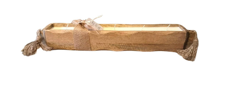 Wooden incense holder with jute wrap