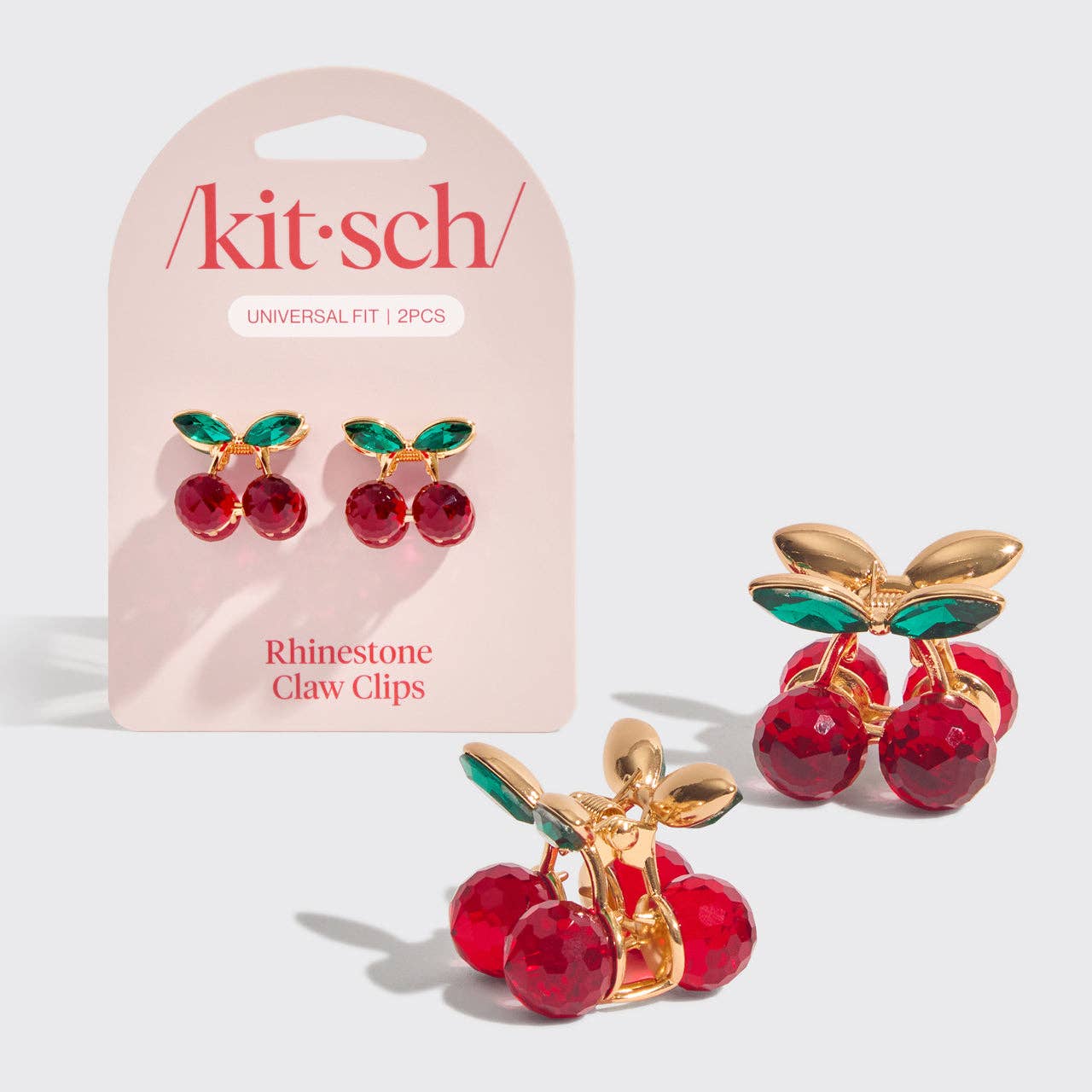 Rhinestone Claw Clips | Cherry | 2pcs