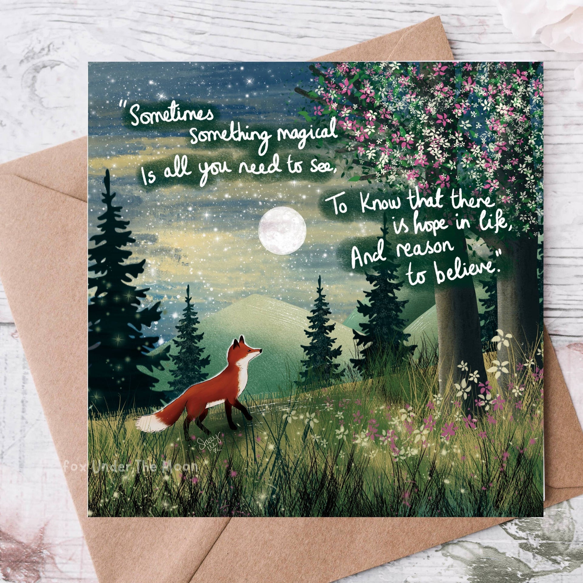 Fox Under The Moon - 'Magical' - Greeting Card From Fox Under The Moon: Individual cello wrapping