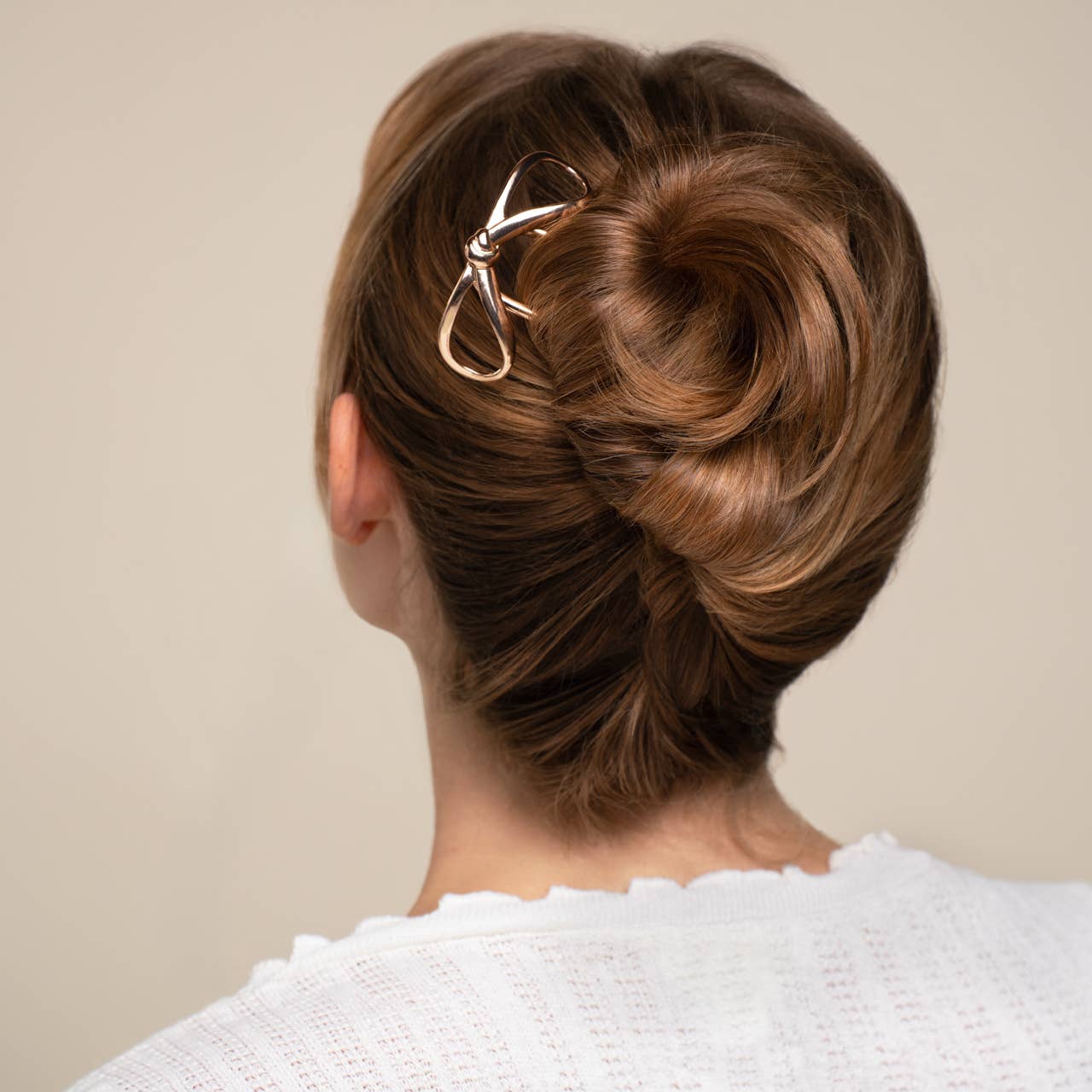 Metal Bow French Hair Pin | Gold