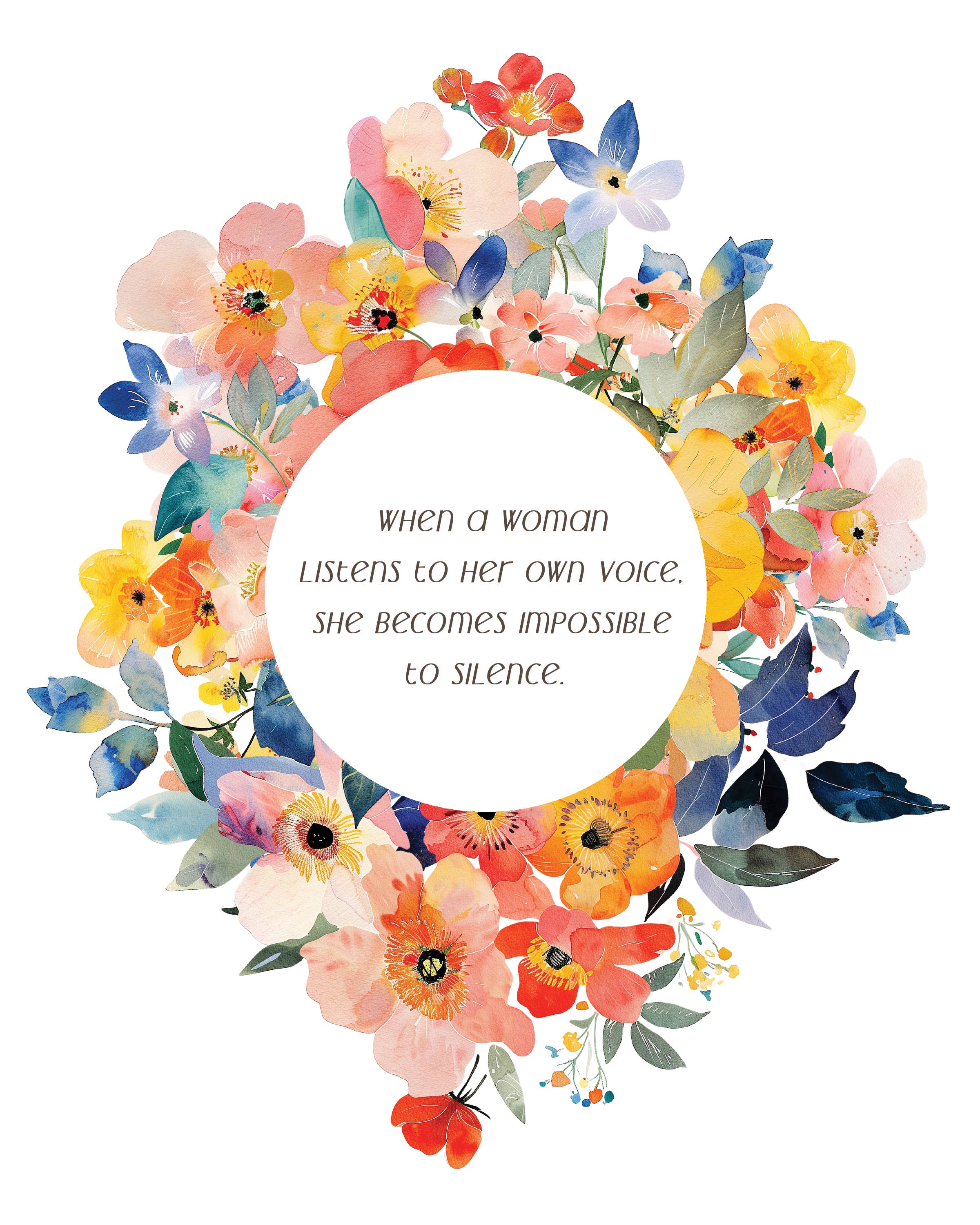 Floral wreath with a motivational quote