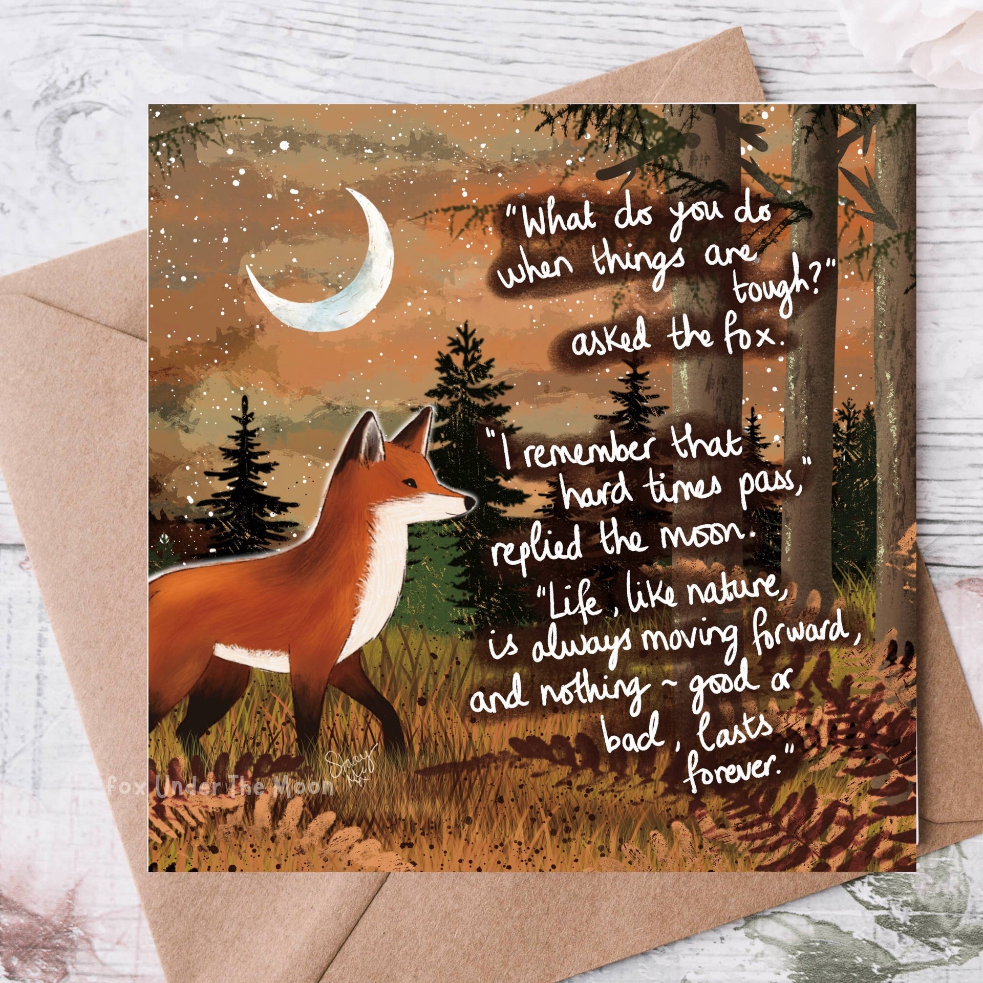 Fox Under The Moon - 'Moving Forward' - Greeting Card From Fox Under The Moon: Individual cello wrapping