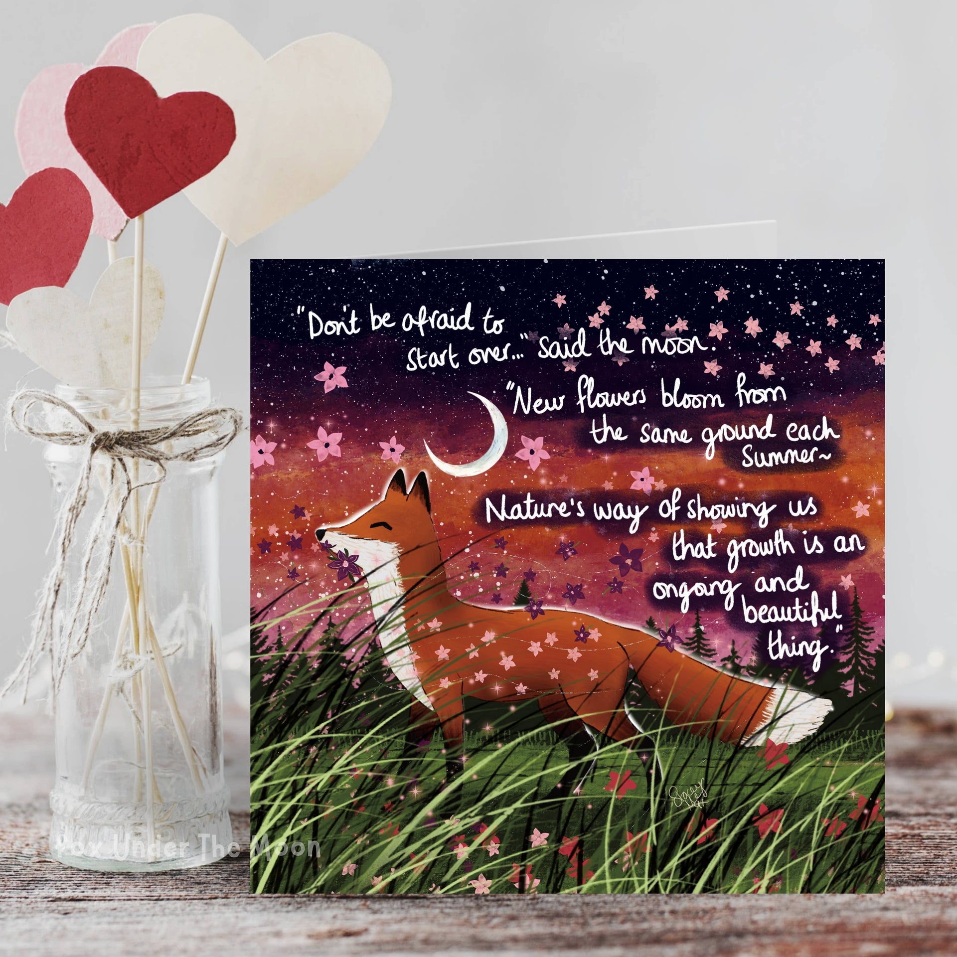 Fox Under The Moon - 'Bloom' - Greeting Card From Fox Under The Moon: Individual cello wrapping