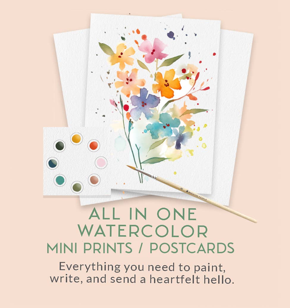 Set of watercolor mini prints/postcards