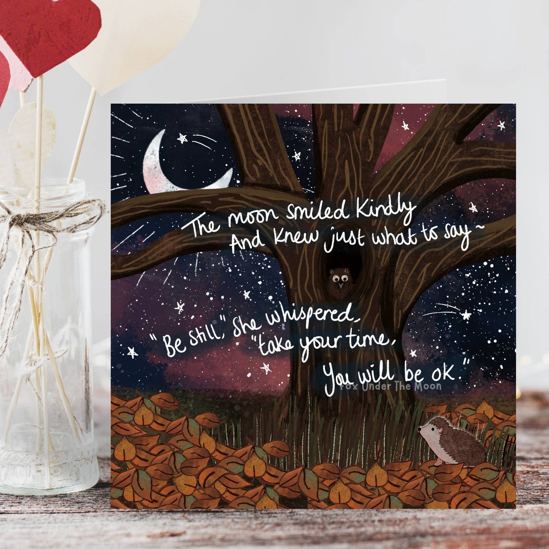 Fox Under The Moon - 'Be Still'  - Greeting Card by Fox Under The Moon: Individual cello wrapping