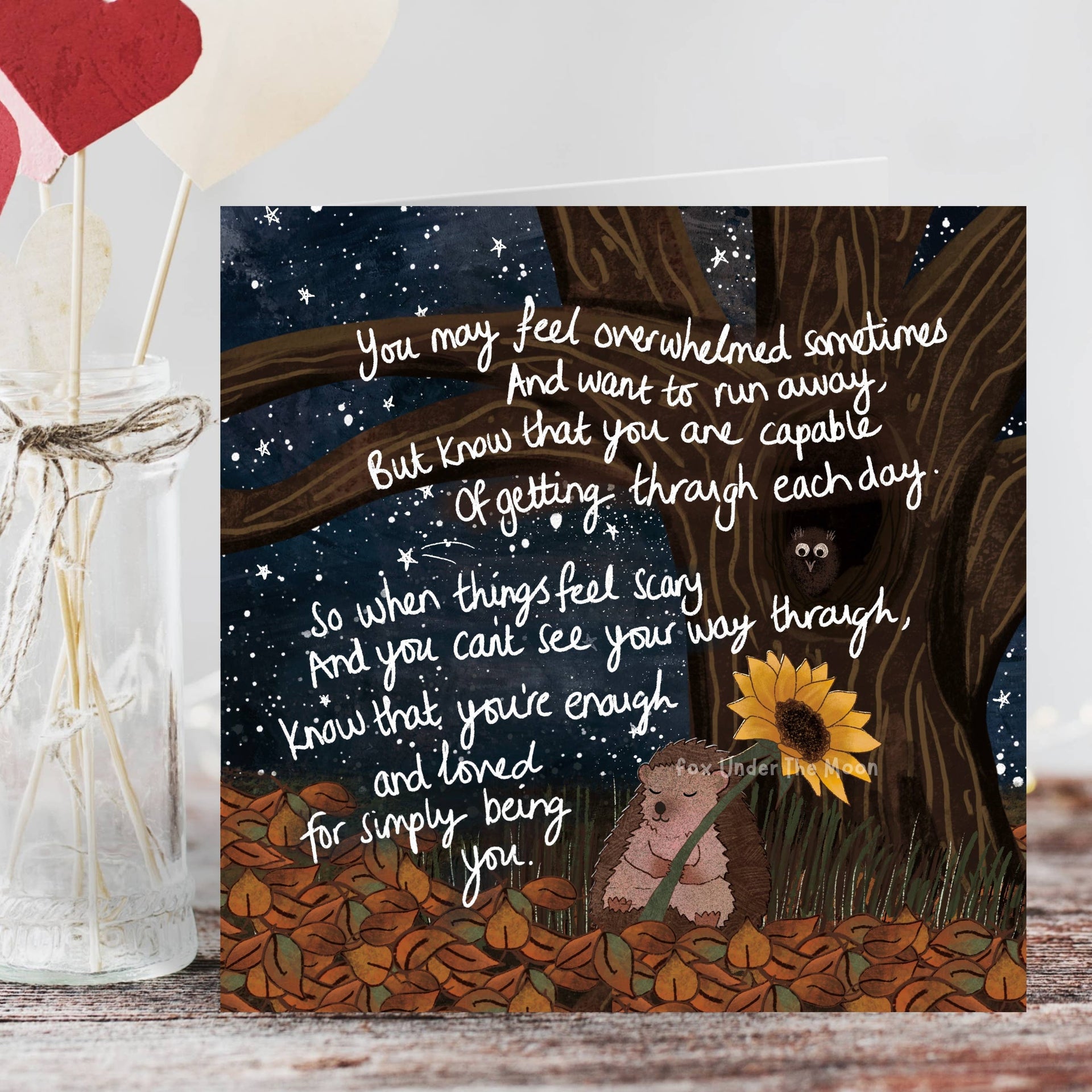 Fox Under The Moon - 'Being You' - Greeting Card by Fox Under The Moon: Individual cello wrapping
