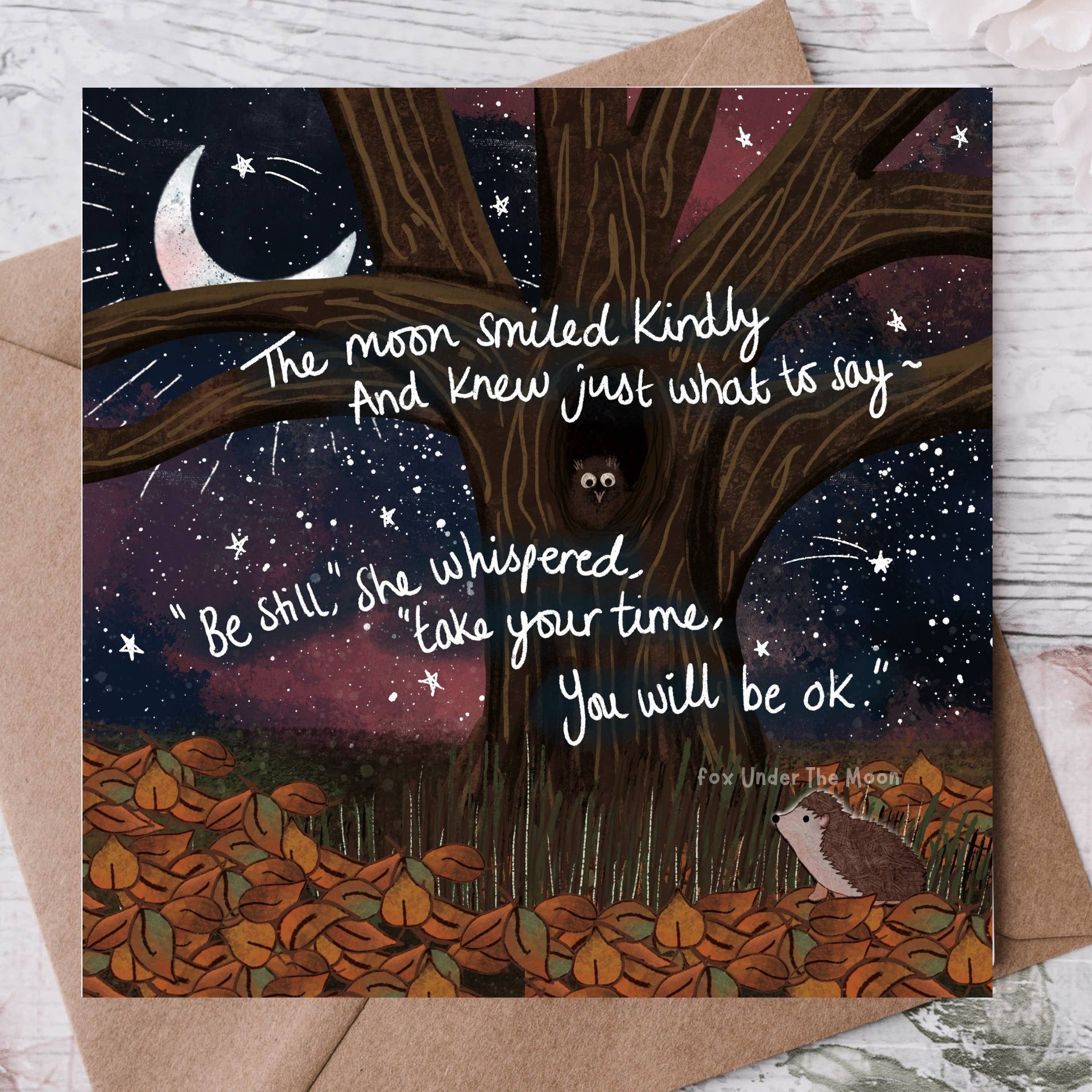 Fox Under The Moon - 'Be Still'  - Greeting Card by Fox Under The Moon: Individual cello wrapping