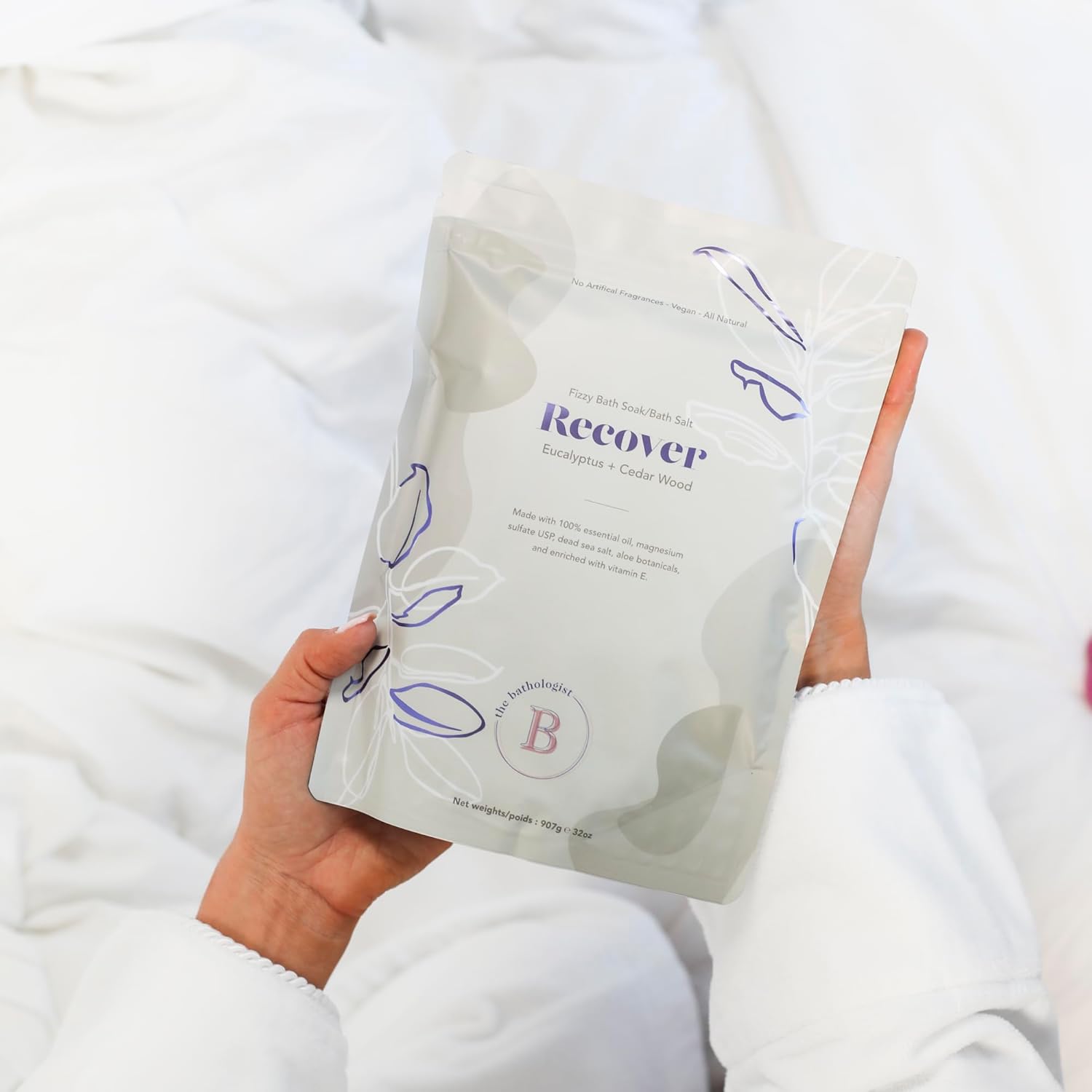 'Recover' sheet mask package against a white background