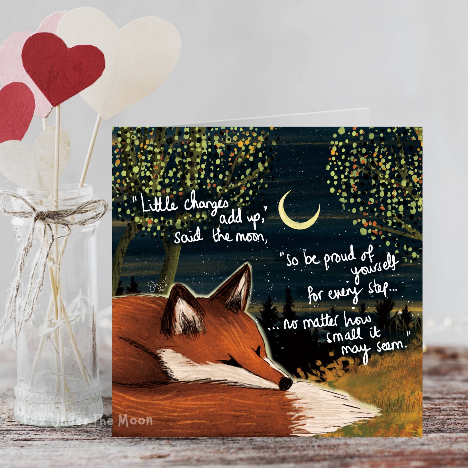 Fox Under The Moon - 'Little Changes' - Greeting Card From Fox Under The Moon: Individual cello wrapping