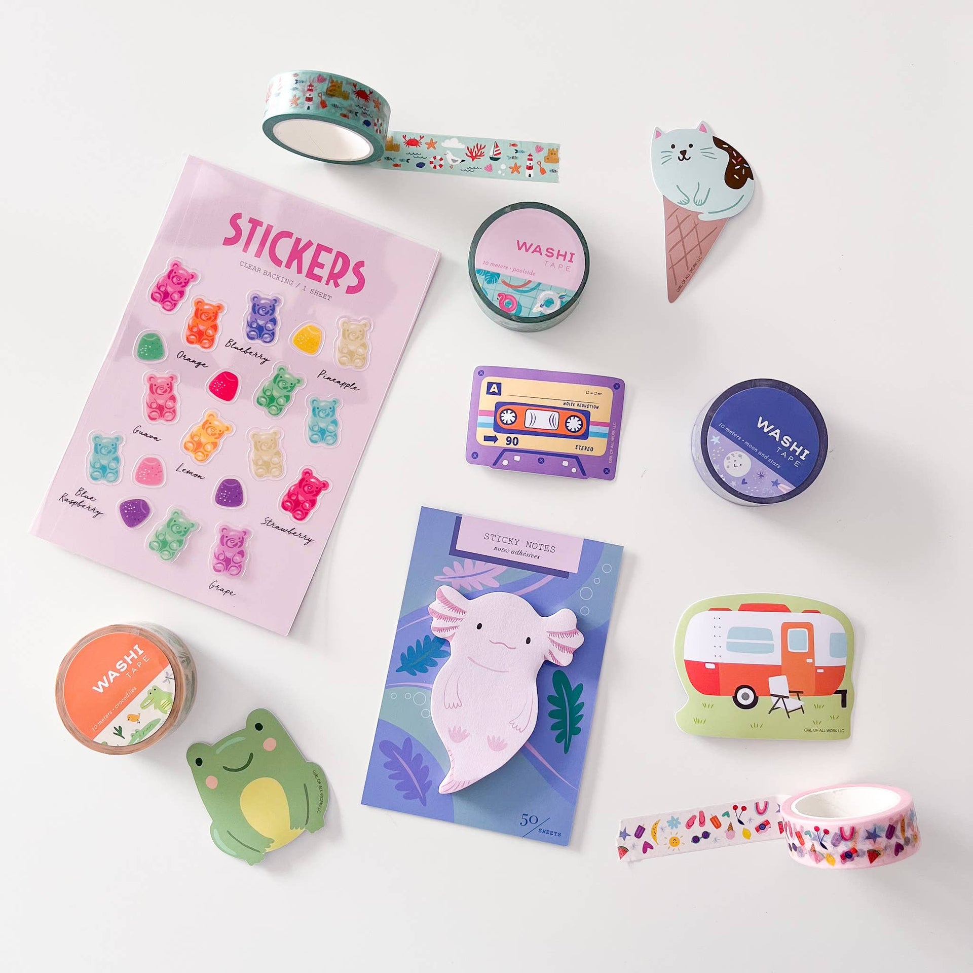 Girl of All Work - Axolotl Die Cut Sticky Notes