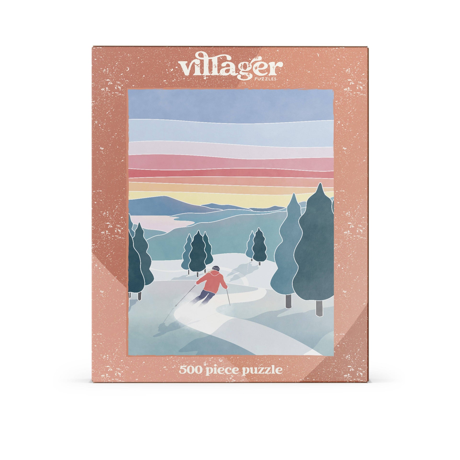 Villager Puzzles - Sunset Ski | 500-Piece Puzzle for Adults | Designed in Canada by Maude Gervais