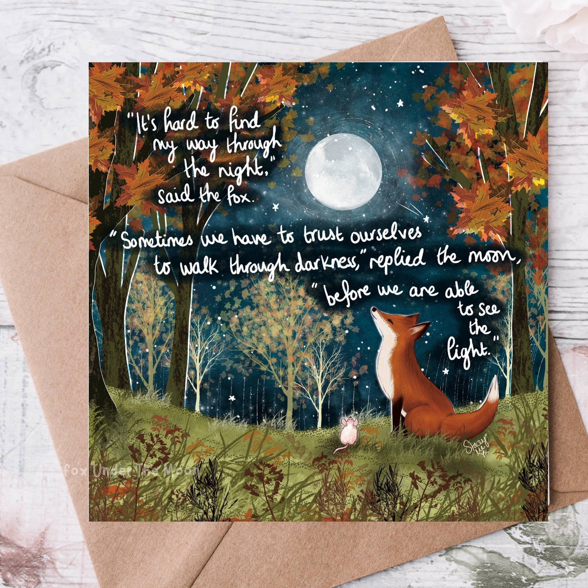 Fox Under The Moon - 'Trust Yourself' - Greeting Card From Fox Under The Moon: Individual cello wrapping