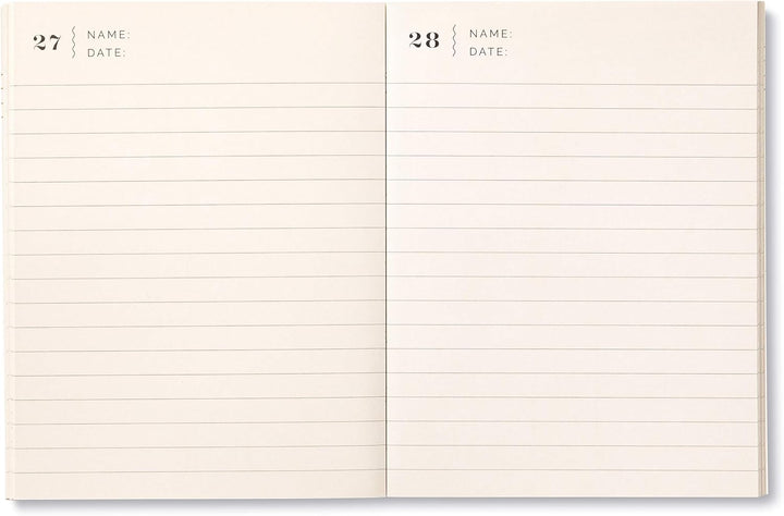 Two lined pages from a notebook with '27' and '28' at the top, ready for use.