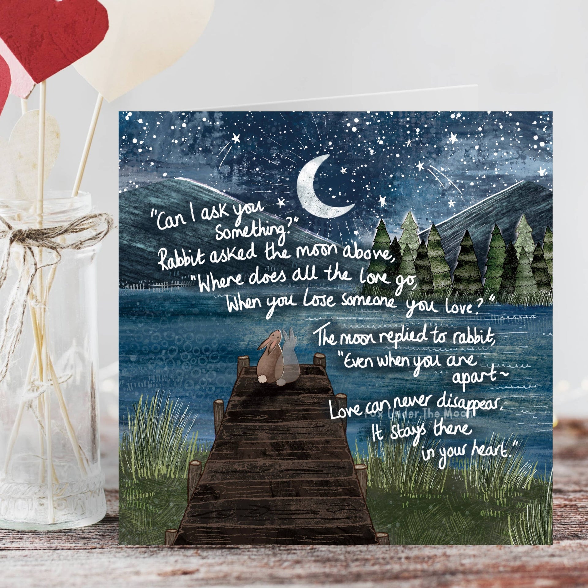 Fox Under The Moon - 'Apart' - Greeting Card by Fox Under The Moon: Individual cello wrapping
