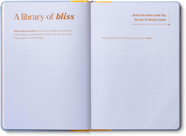 Open book with text on a light blue background