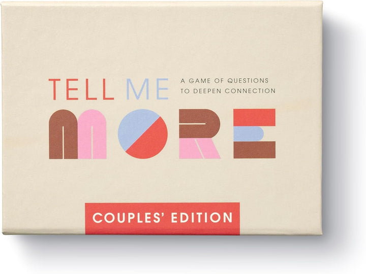 Board game box titled 'Tell Me More Couples' Edition'