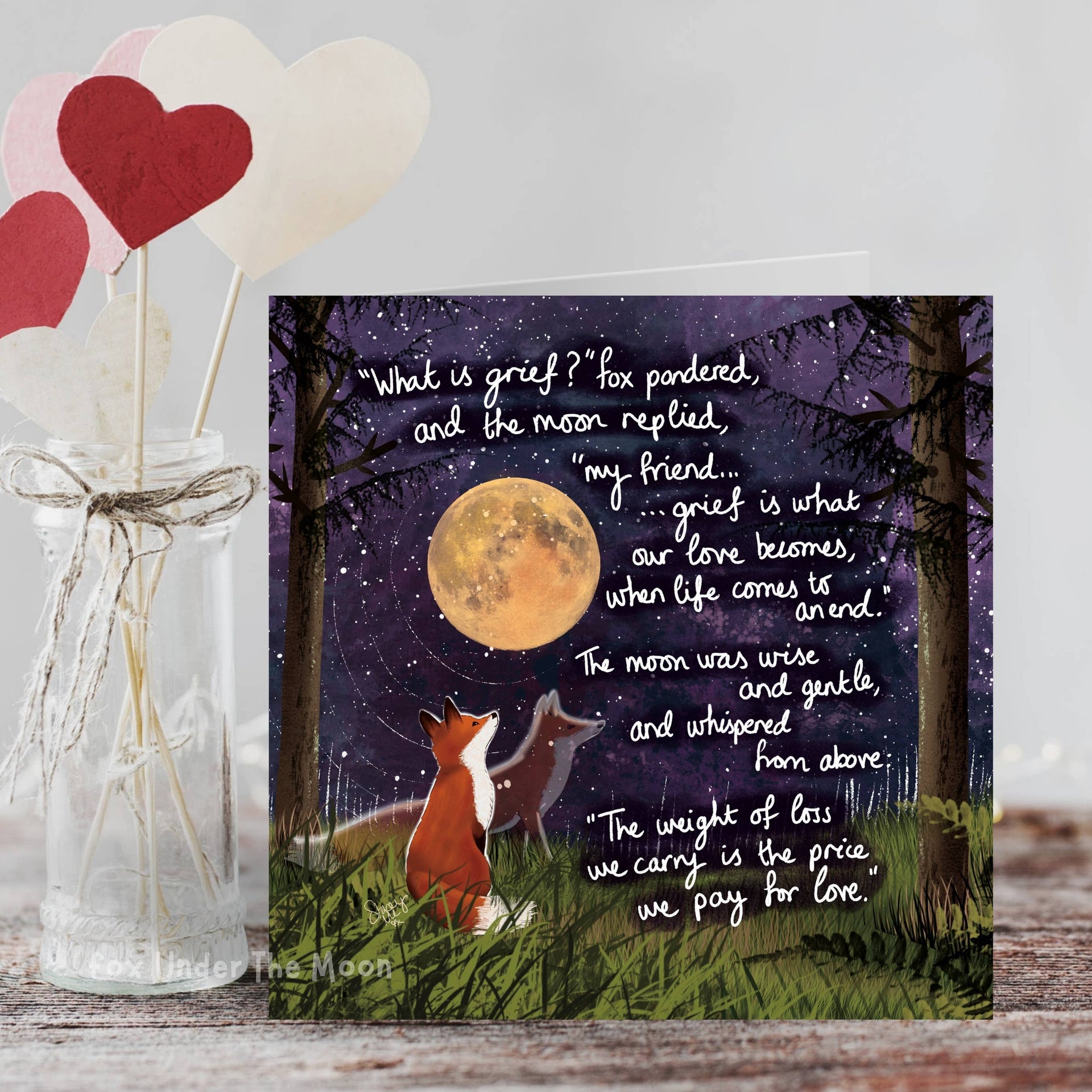 Fox Under The Moon - 'Grief' - Greeting Card From Fox Under The Moon: Individual cello wrapping