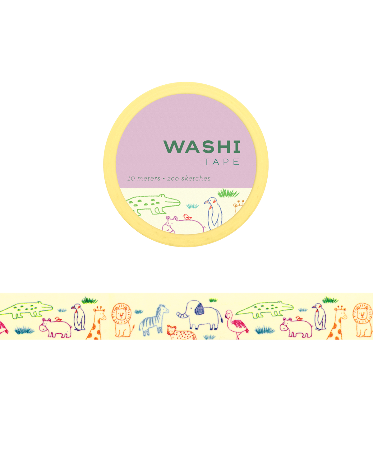 Girl of All Work - Zoo Sketches Washi Tape