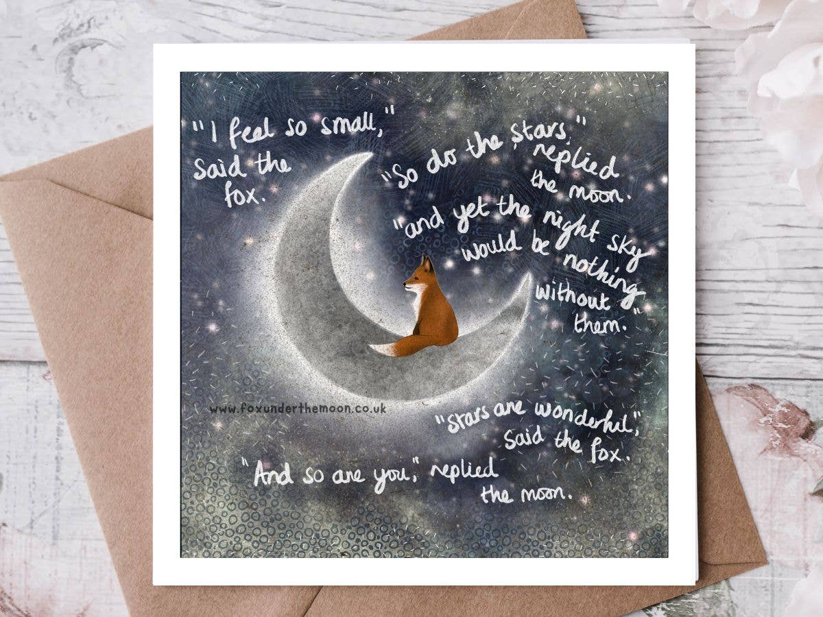 Fox Under The Moon - "Small" Encouragement & Reflection Card by Fox Under The Moo: Individual cello wrapping