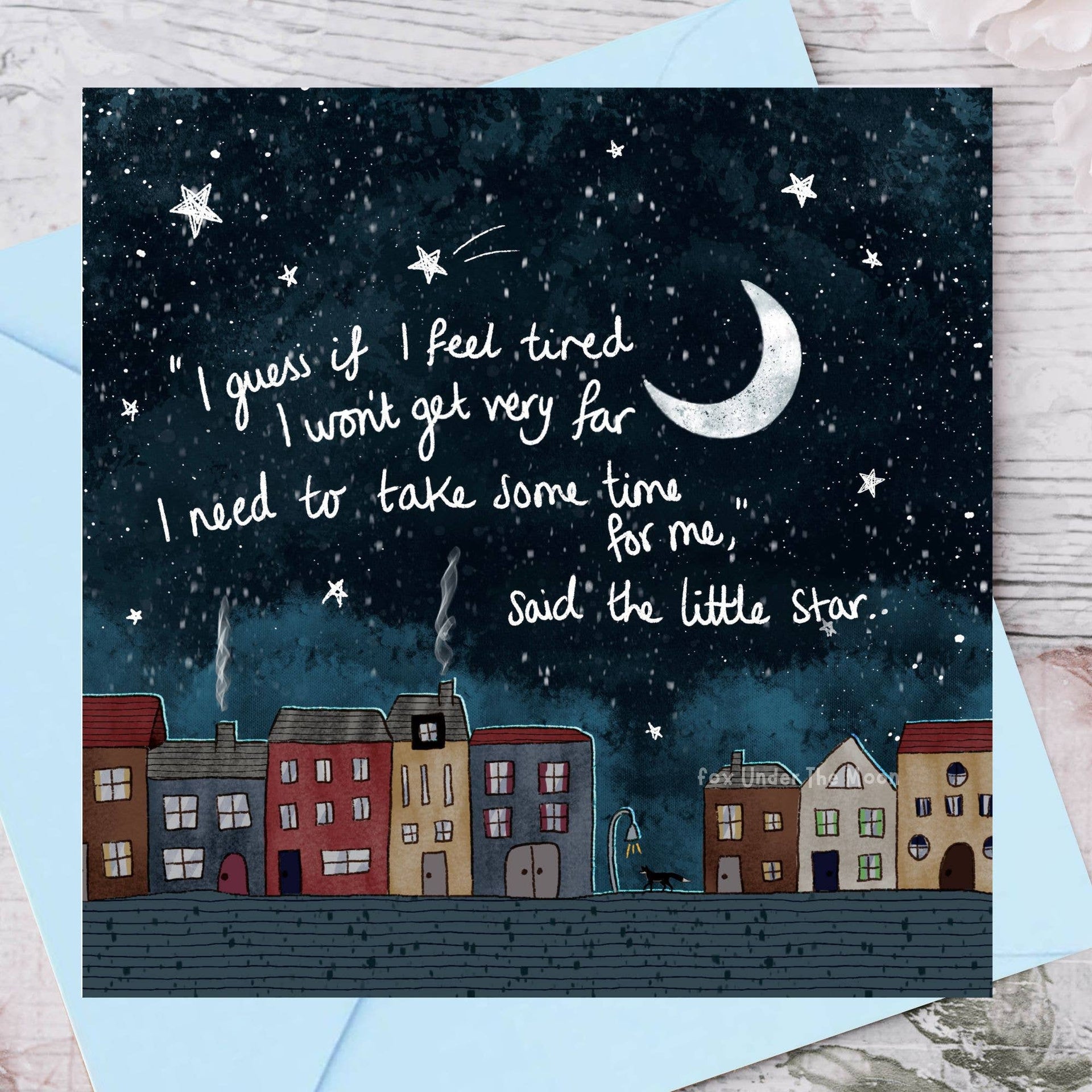 Fox Under The Moon - 'Time For Me' - Greeting Card by Fox Under The Moon: Individual cello wrapping