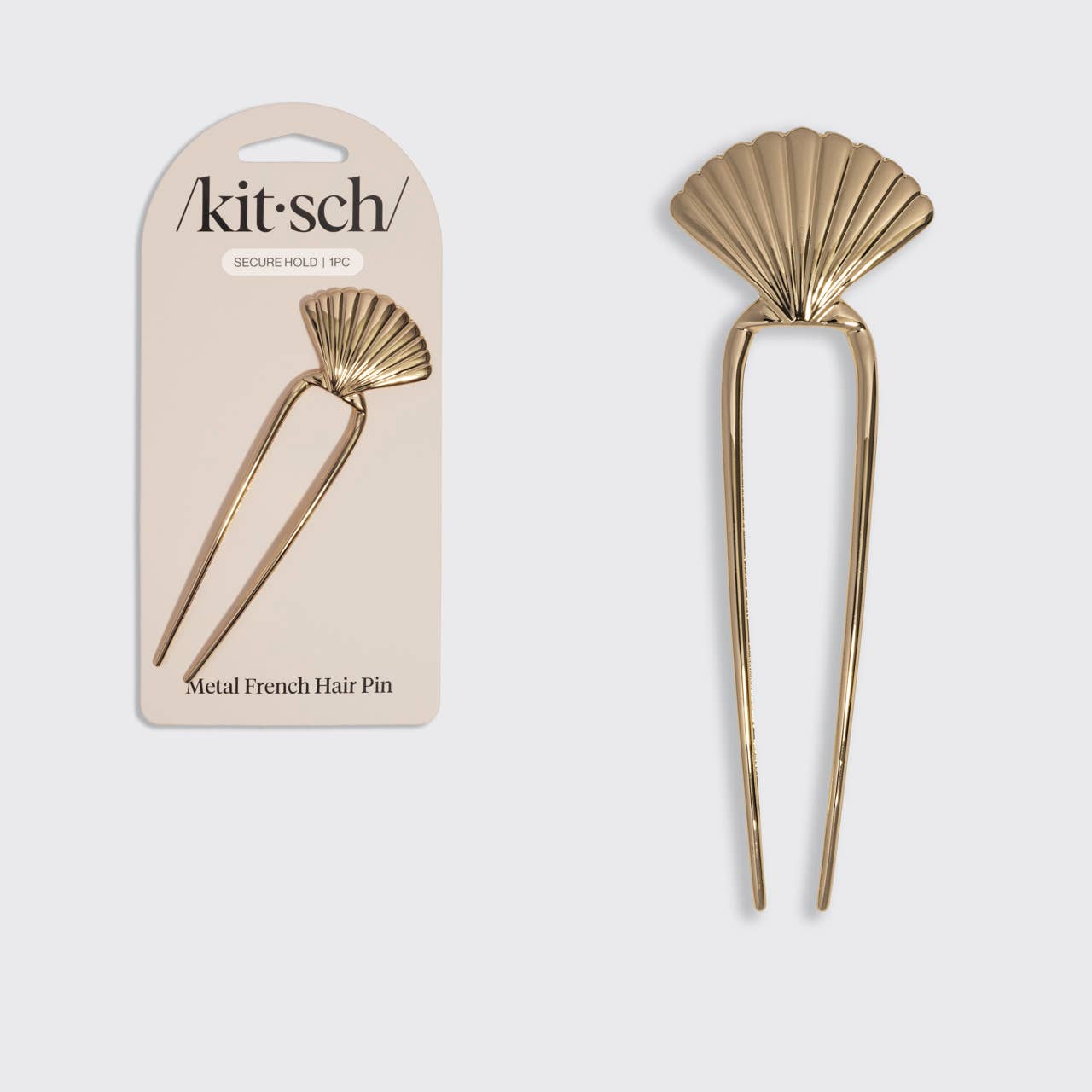 Metal Clam Shell French Hair Pin | Gold