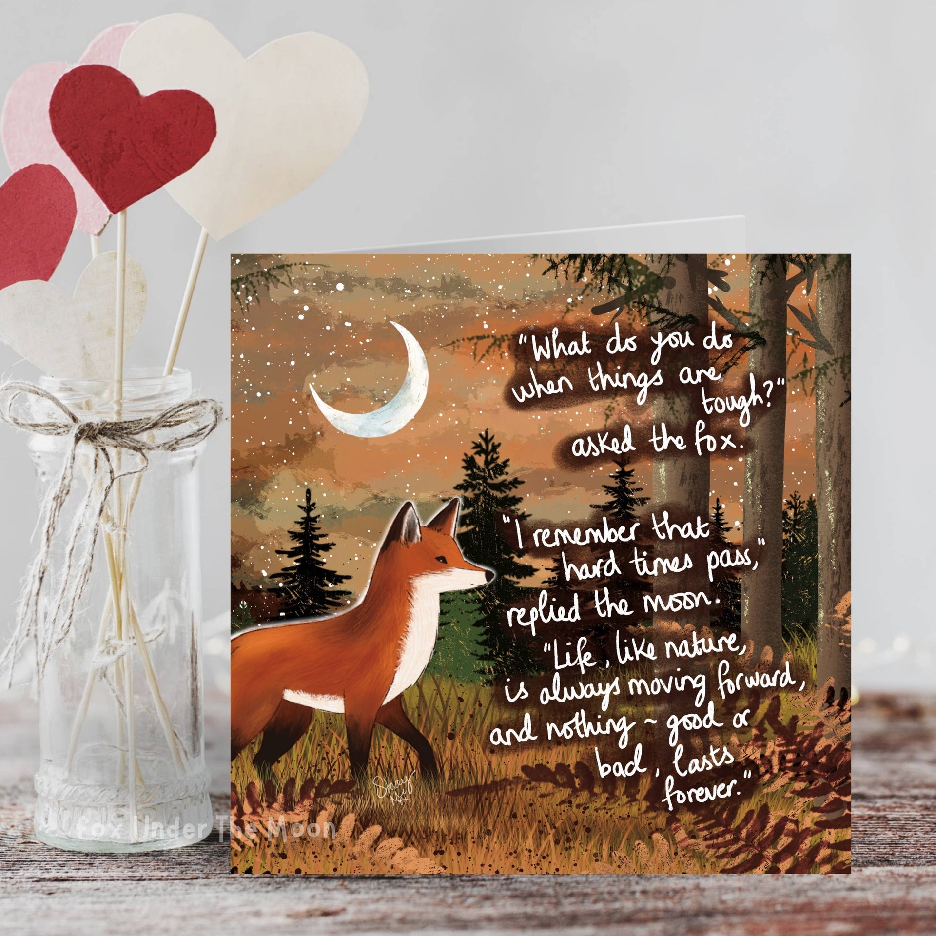 Fox Under The Moon - 'Moving Forward' - Greeting Card From Fox Under The Moon: Individual cello wrapping