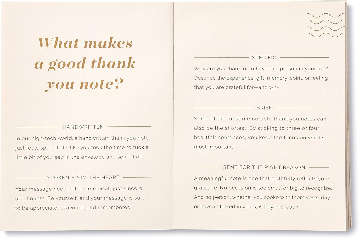 Open book with gratitude note prompts