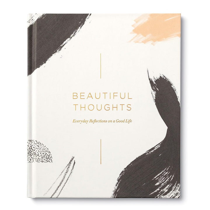 Book titled 'Beautiful Thoughts' with abstract design on cover