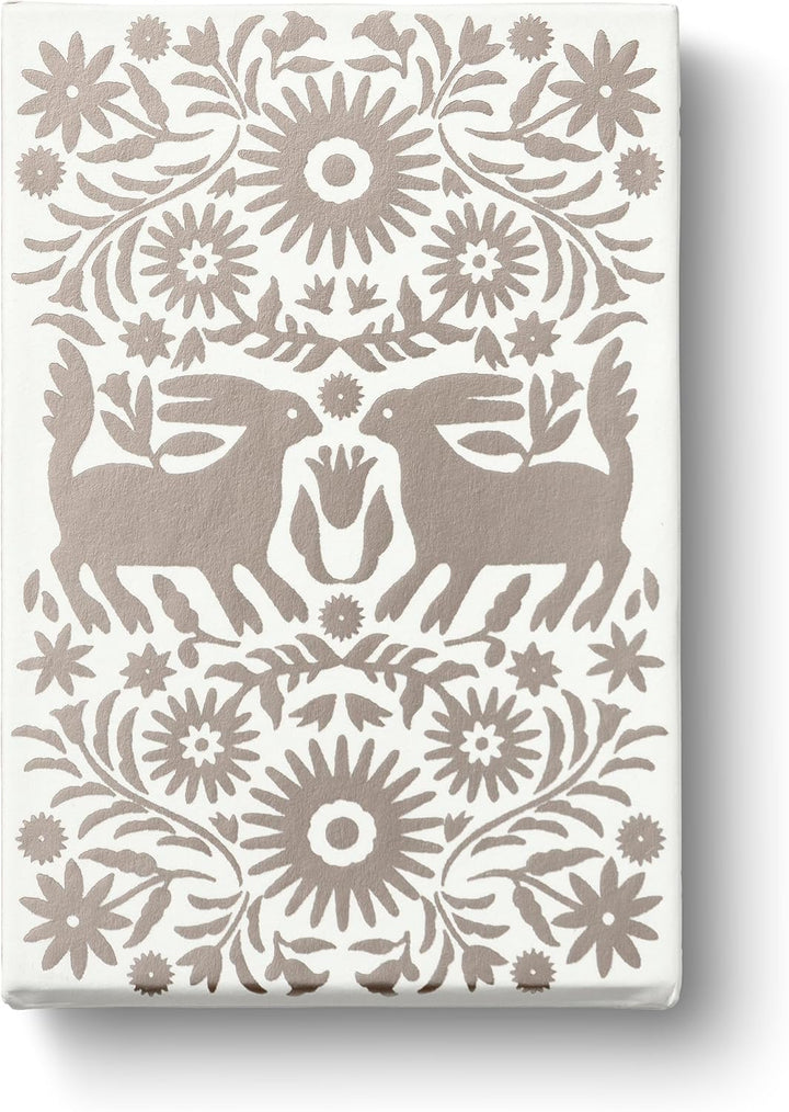 Decorative box with rabbit and floral patterns