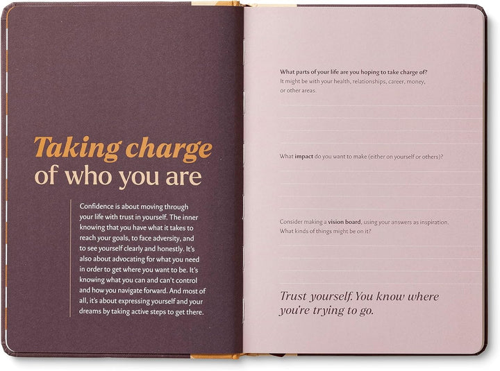 Open book with motivational text