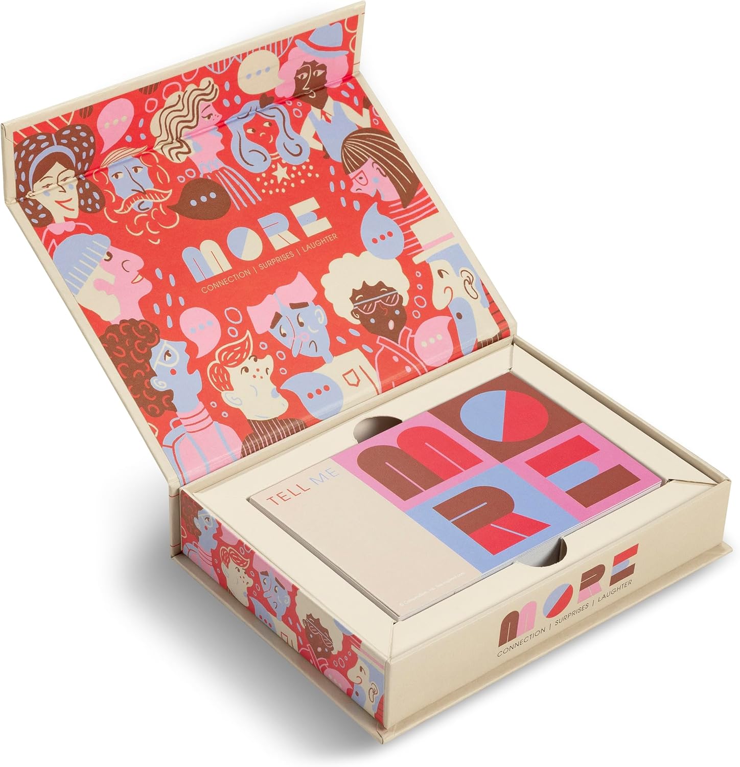 Makeup palette with colorful design in an open box