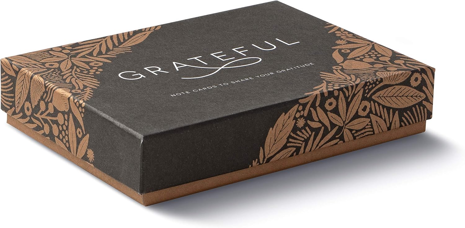 Box with 'Grateful' text and leaf patterns