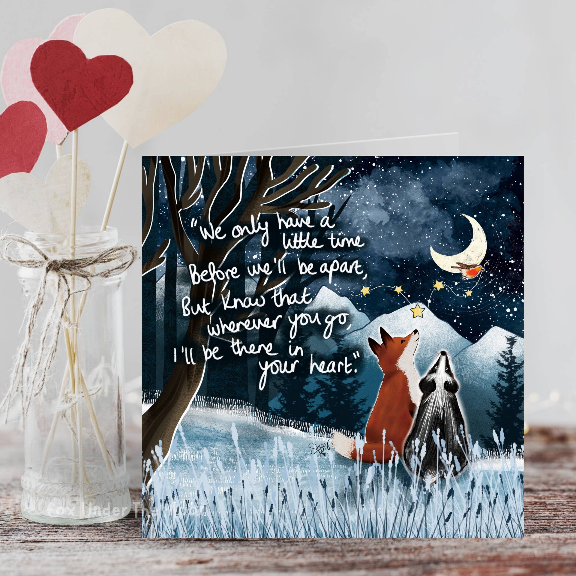 Fox Under The Moon - 'A Little Time' - Greeting Card From Fox Under The Moon: Individual cello wrapping