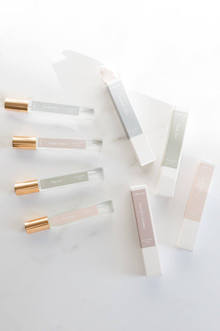 Set of small bottles with gold caps