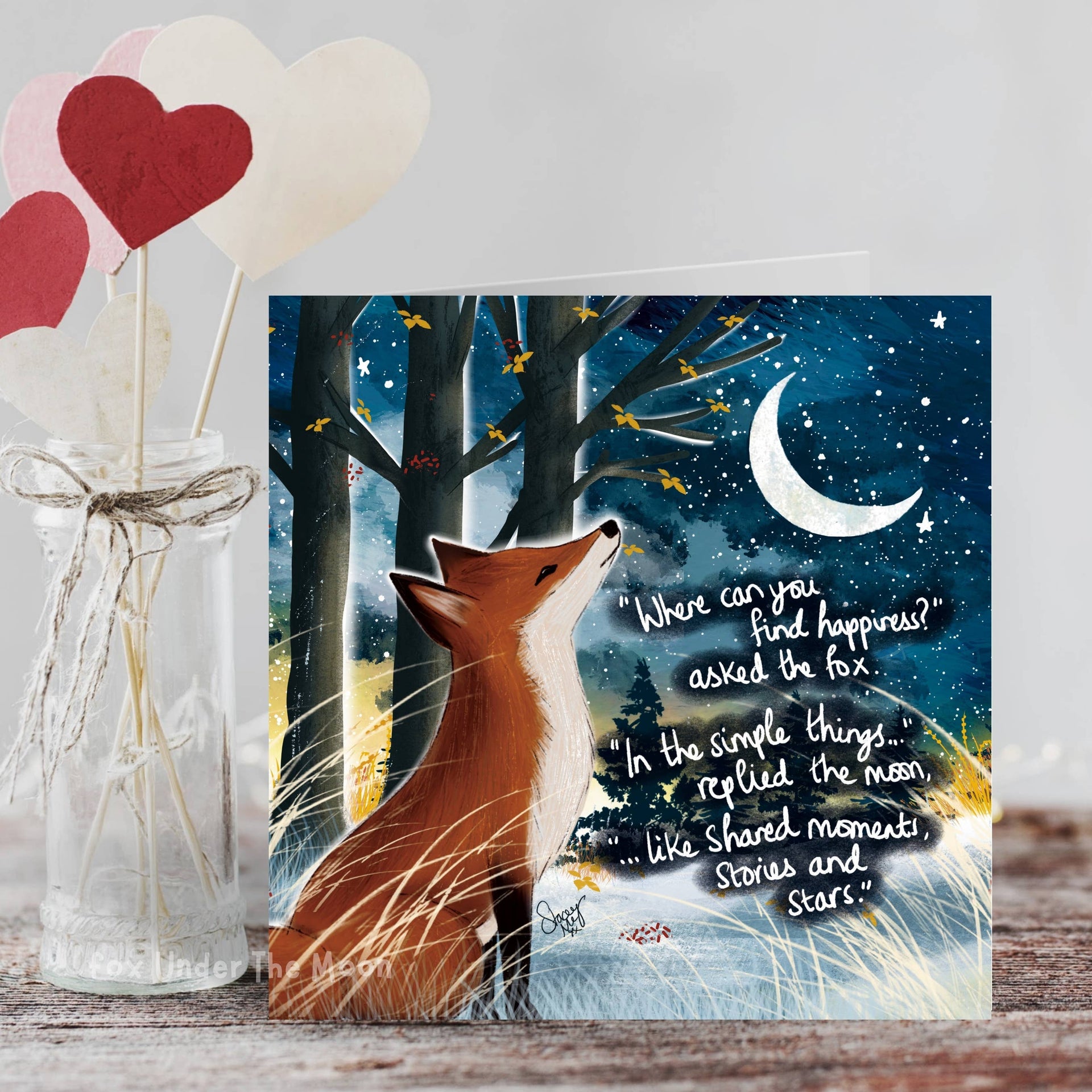 Fox Under The Moon - 'Happiness' - Greeting Card From Fox Under The Moon: Individual cello wrapping