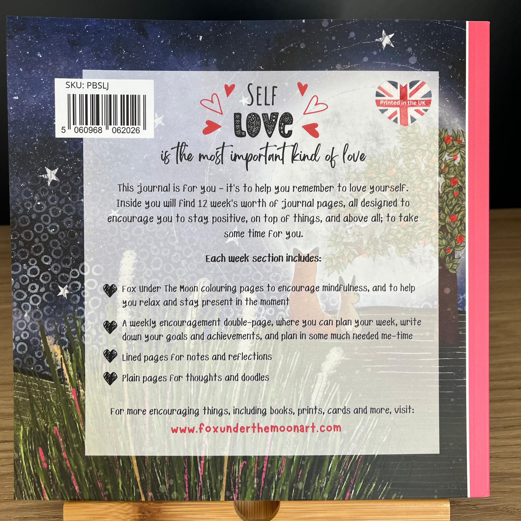Fox Under The Moon - Self Love Journal - Paperback