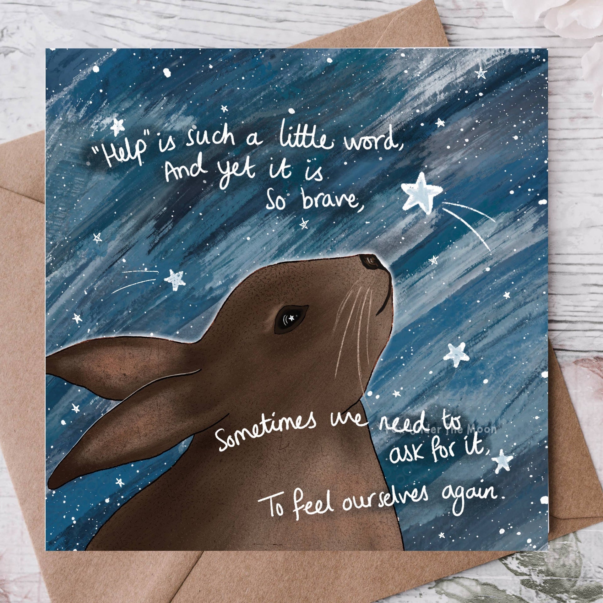 Fox Under The Moon - 'Brave' - Greeting Card by Fox Under The Moon: Individual cello wrapping