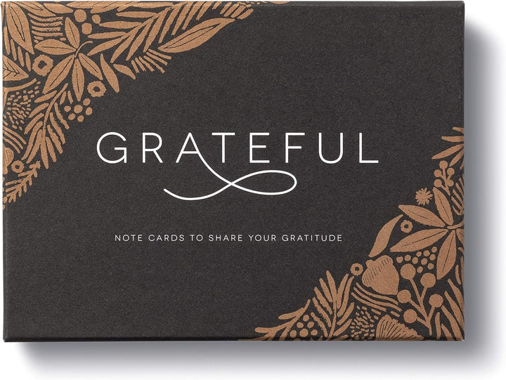 Note card set with 'GRATEFUL' text and decorative corners