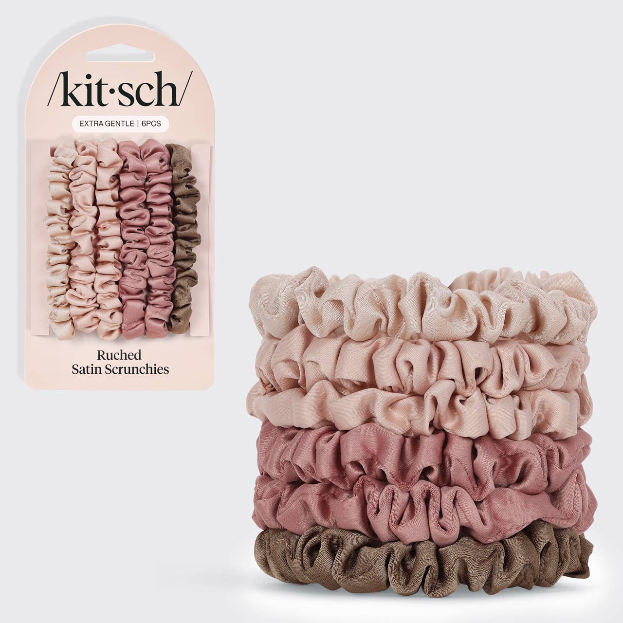 Terracotta | Ultra Petite Satin Scrunchies | 6pcs