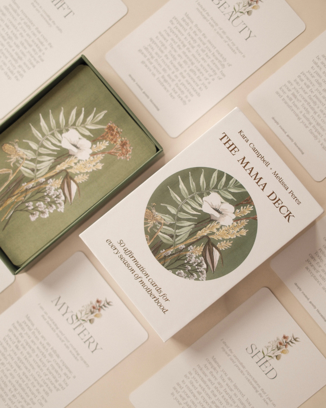 Mama Deck card set with floral illustrations
