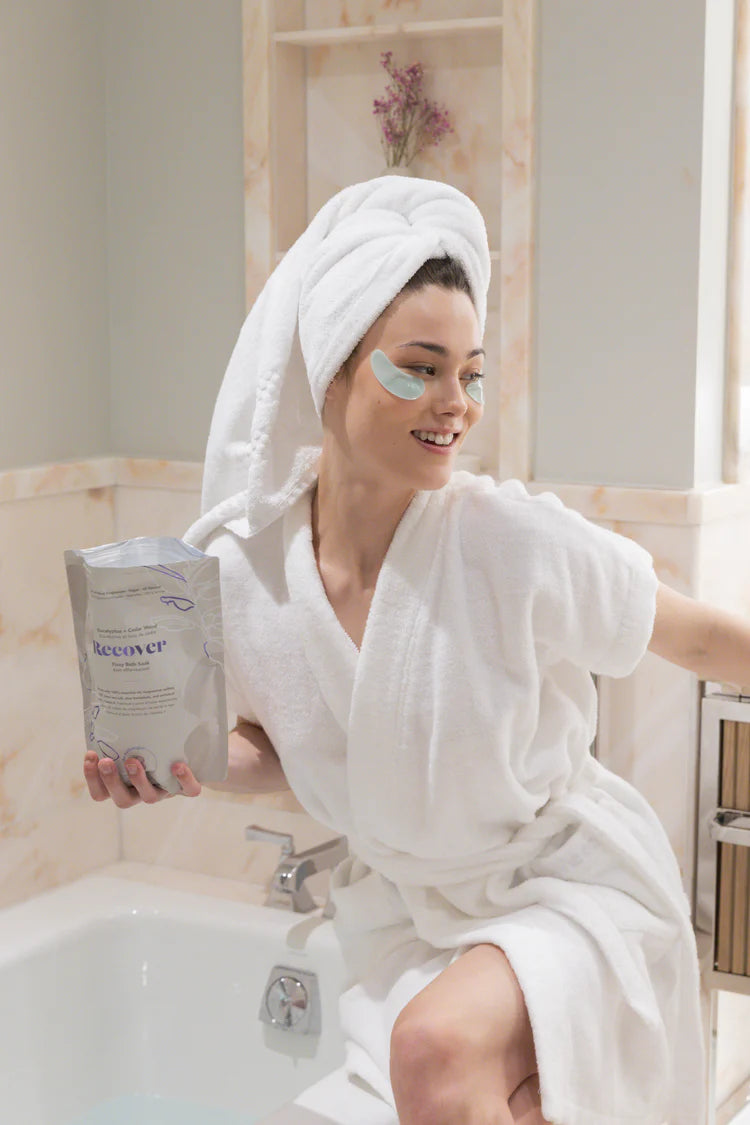Woman in a bathrobe