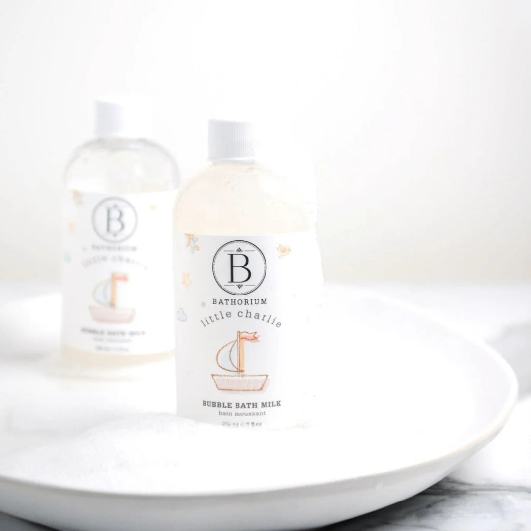Two bottles of Bathorium bubble bath milk