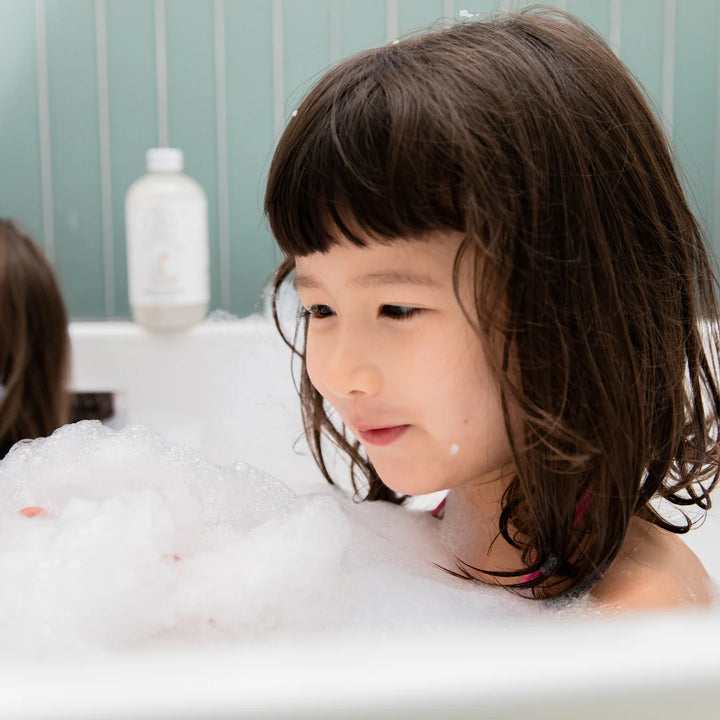 Child in a bubble bath