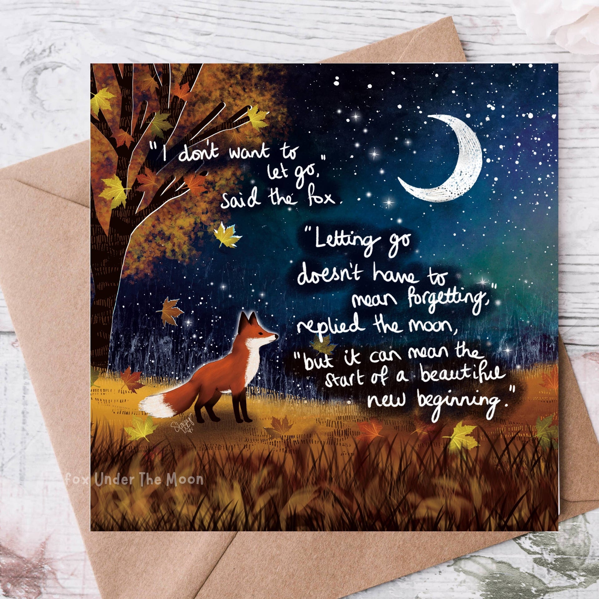 Fox Under The Moon - 'New Beginning' - Greeting Card From Fox Under The Moon: Individual cello wrapping