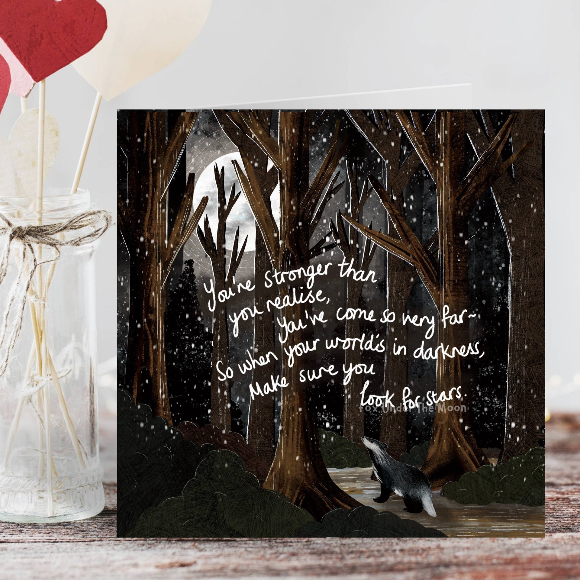 Fox Under The Moon - 'Look For Stars' - Greeting Card by Fox Under The Moon: Individual cello wrapping