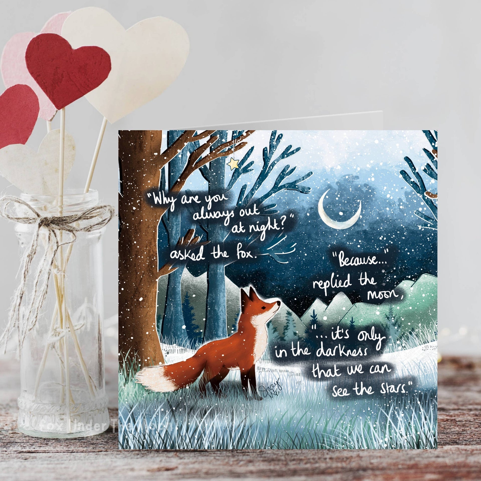 Fox Under The Moon - 'Out At Night' - Greeting Card From Fox Under The Moon: Individual cello wrapping