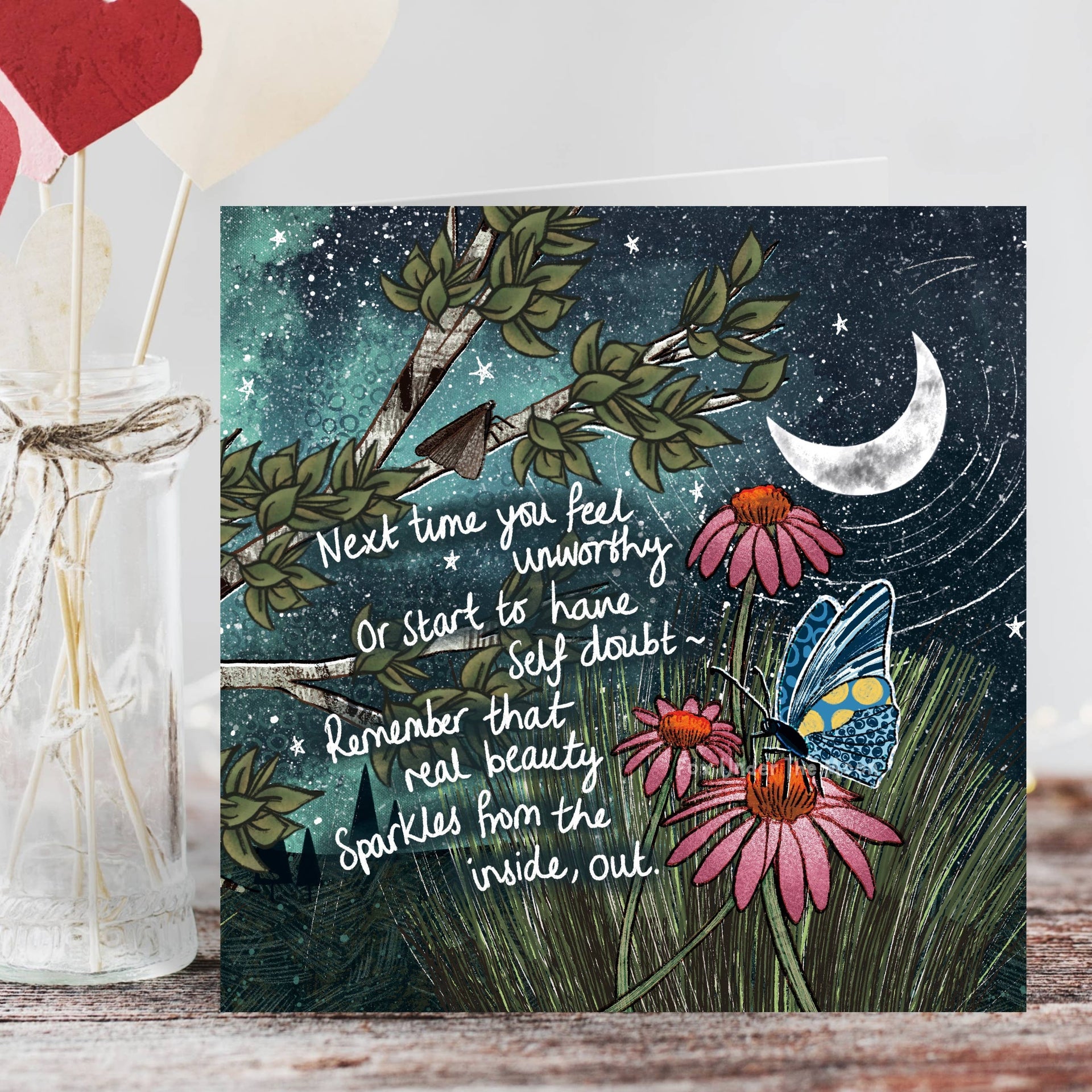 Fox Under The Moon - 'Real Beauty' - Greeting Card by Fox Under The Moon: Individual cello wrapping