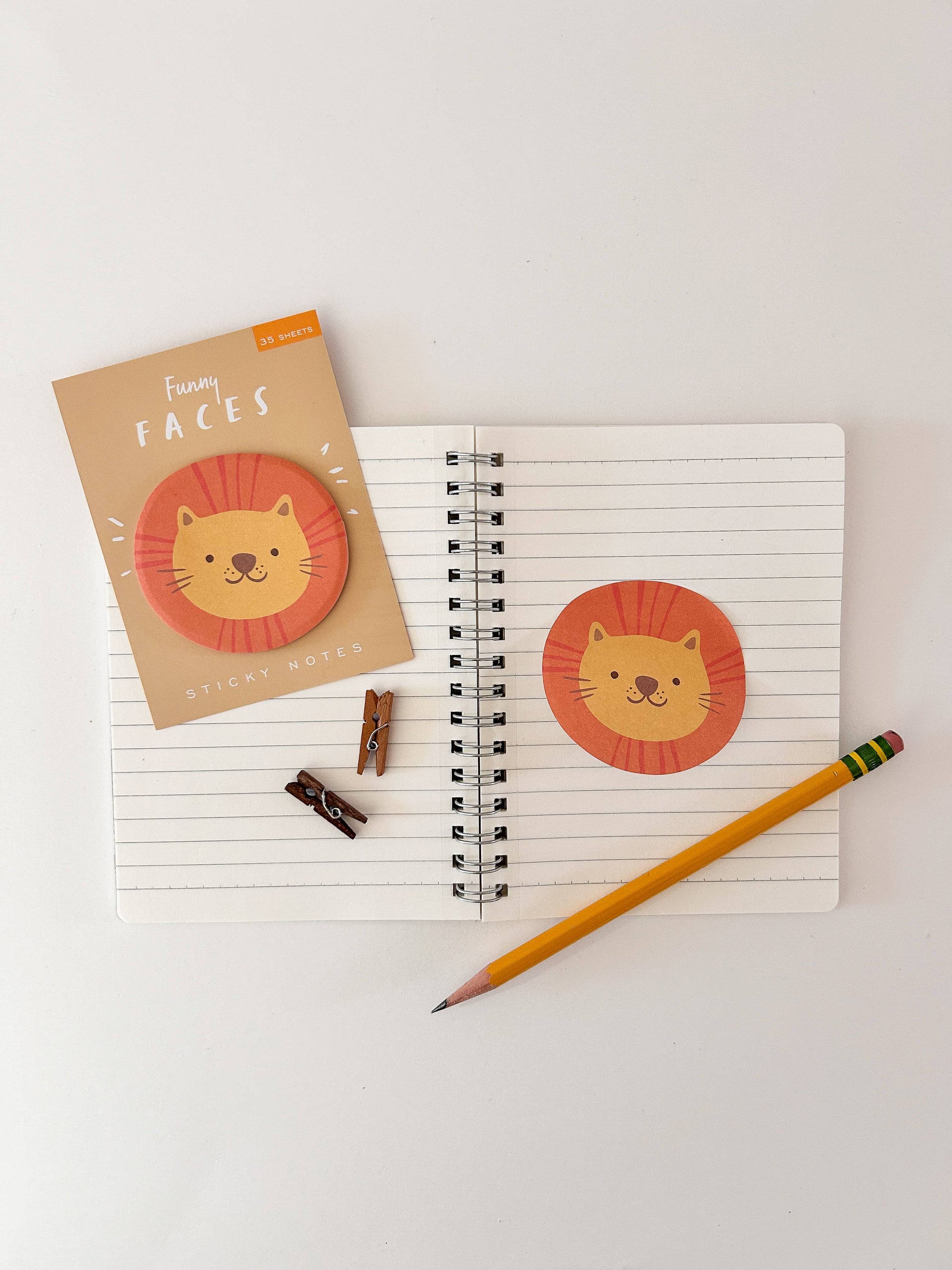 Girl of All Work - Lion Funny Faces Sticky Notes