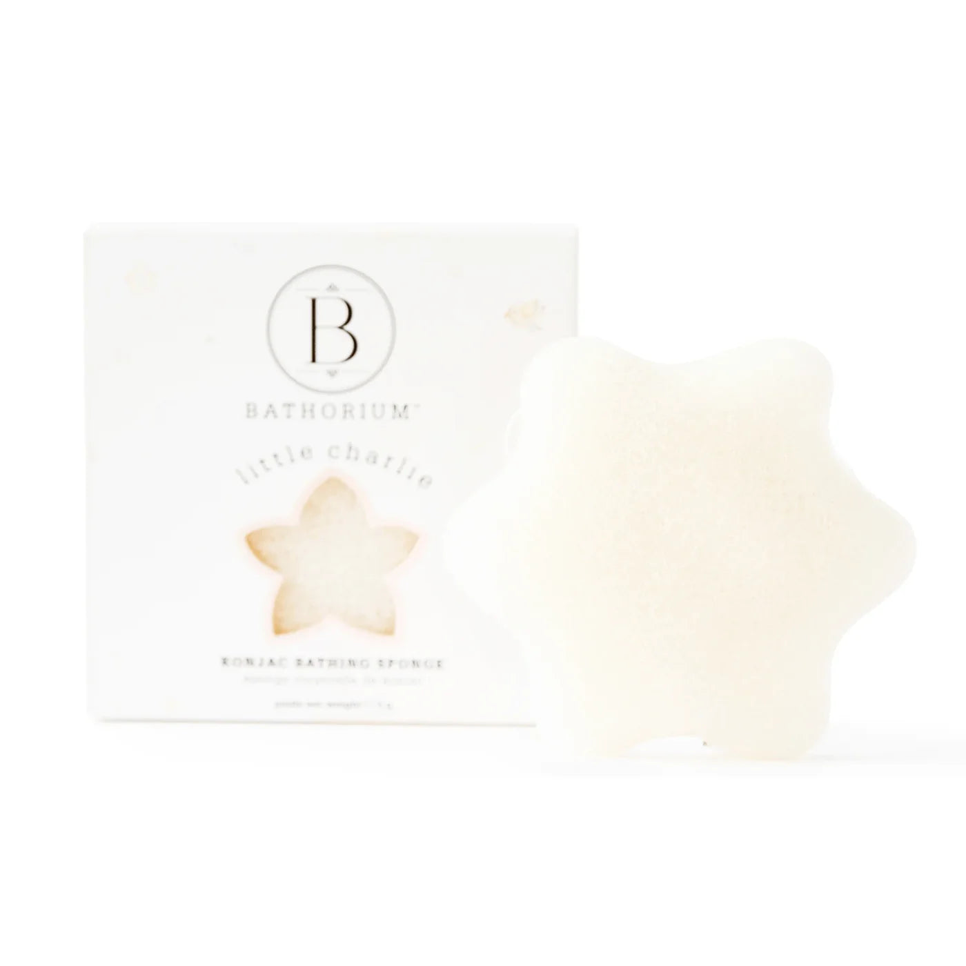 Star-shaped bath bomb with 'Bathorium' branding